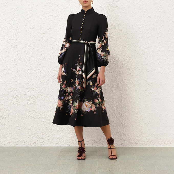 zimmermann valiant button‑detail midi dress